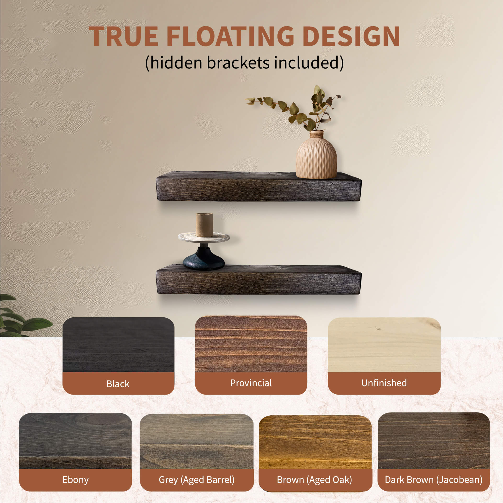 Pine Floating Shelves