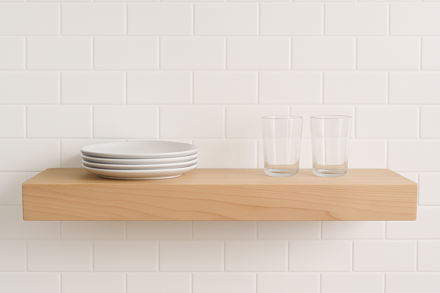 3" Thick Maple Floating Shelf