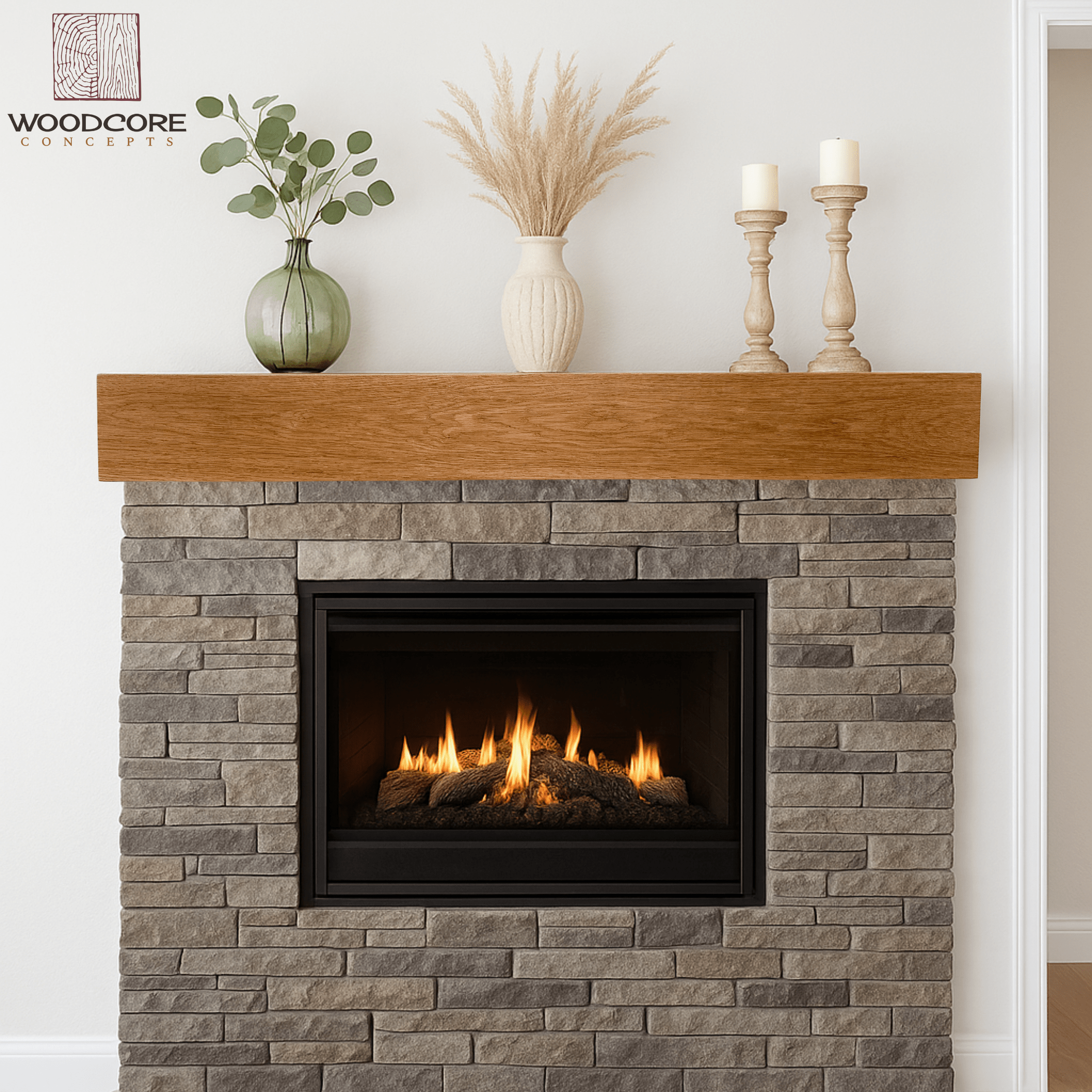 White Oak Fireplace Mantel
