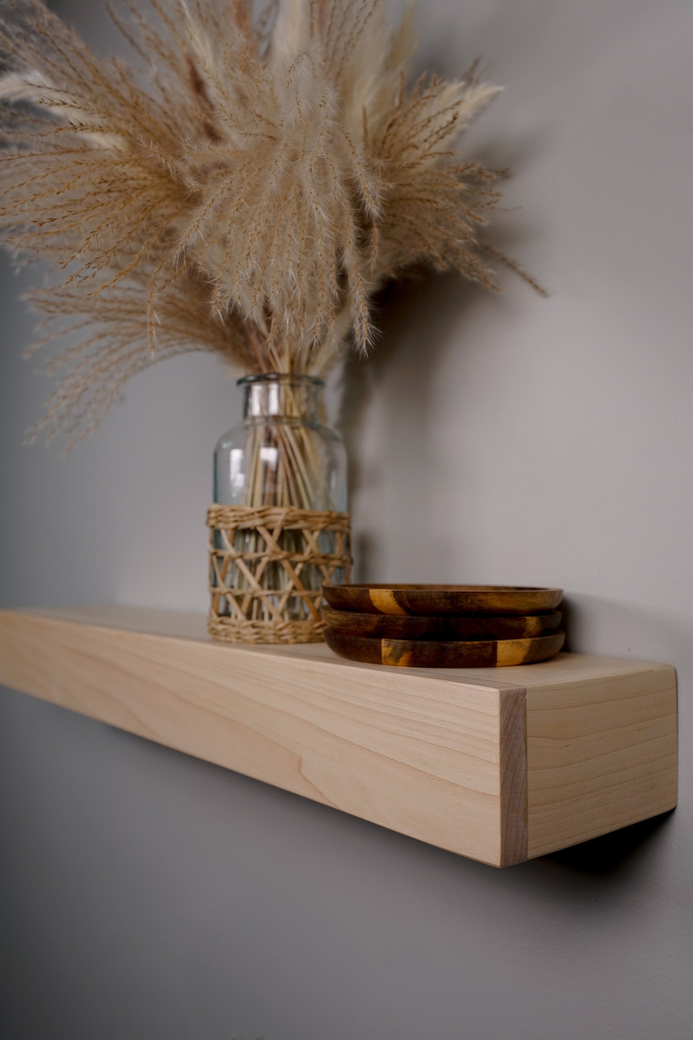 3" Thick Maple Floating Shelf
