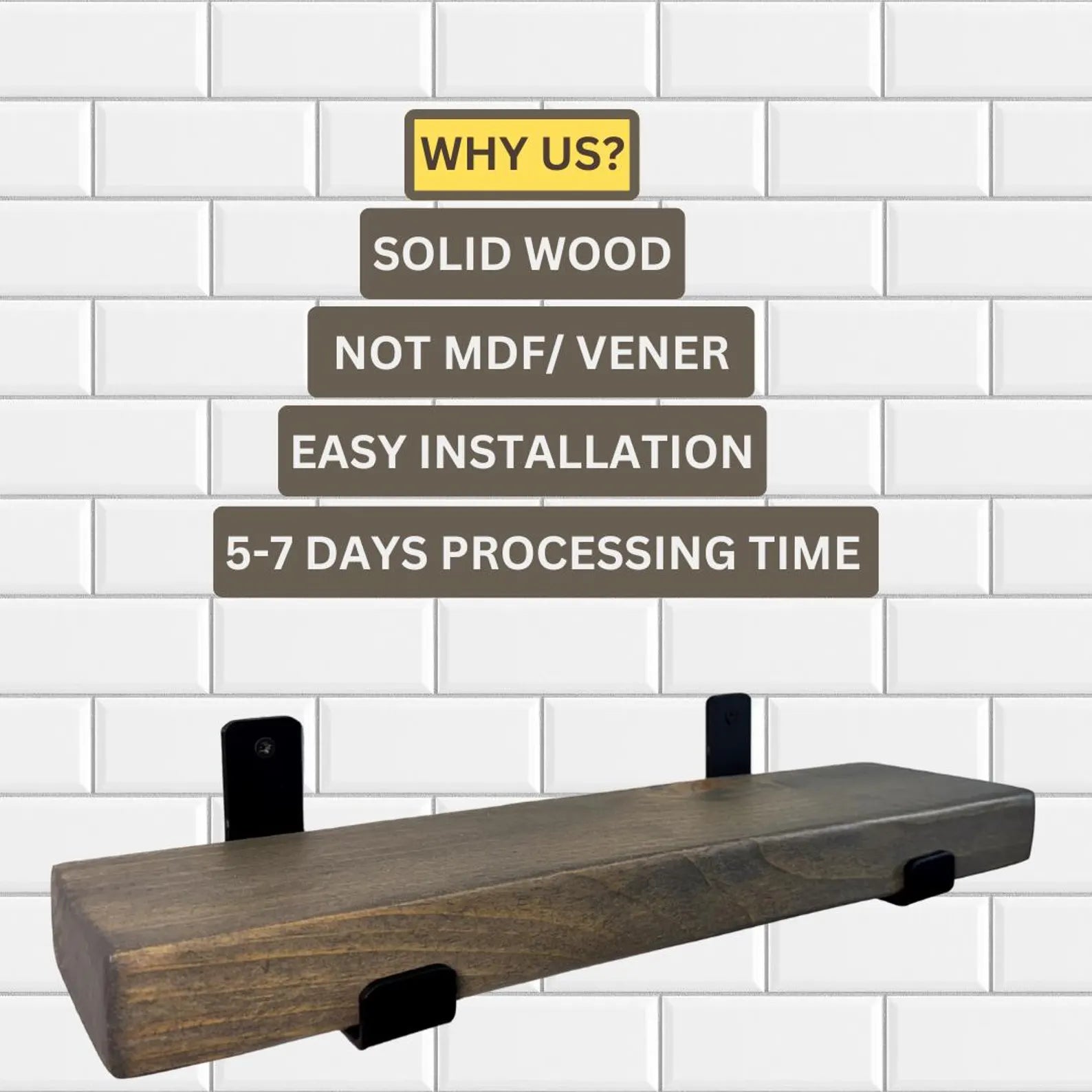 Rustic shelves with brackets