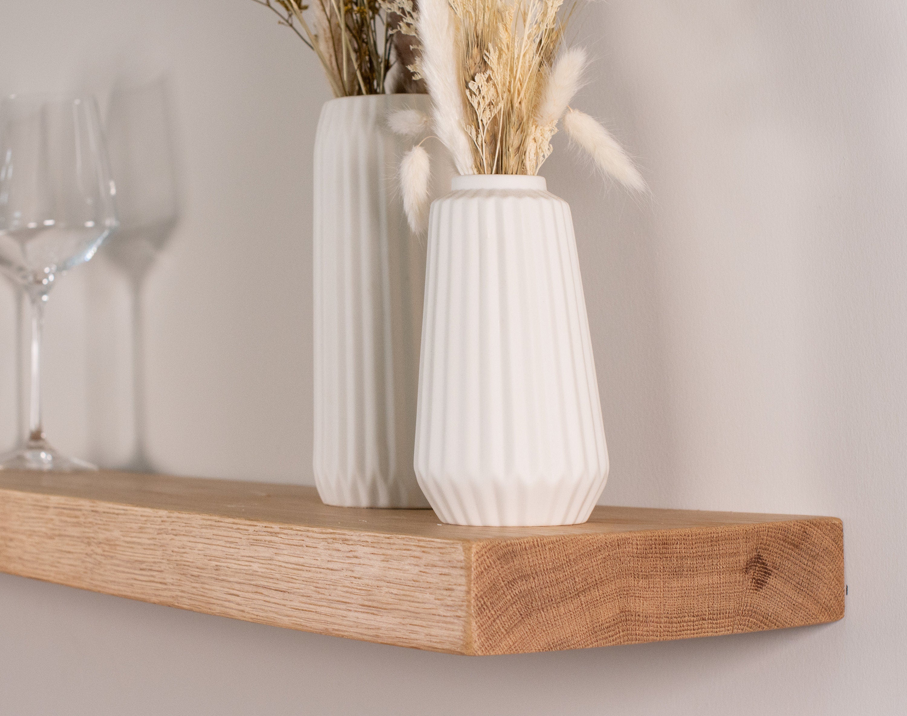 White Oak Floating Shelves