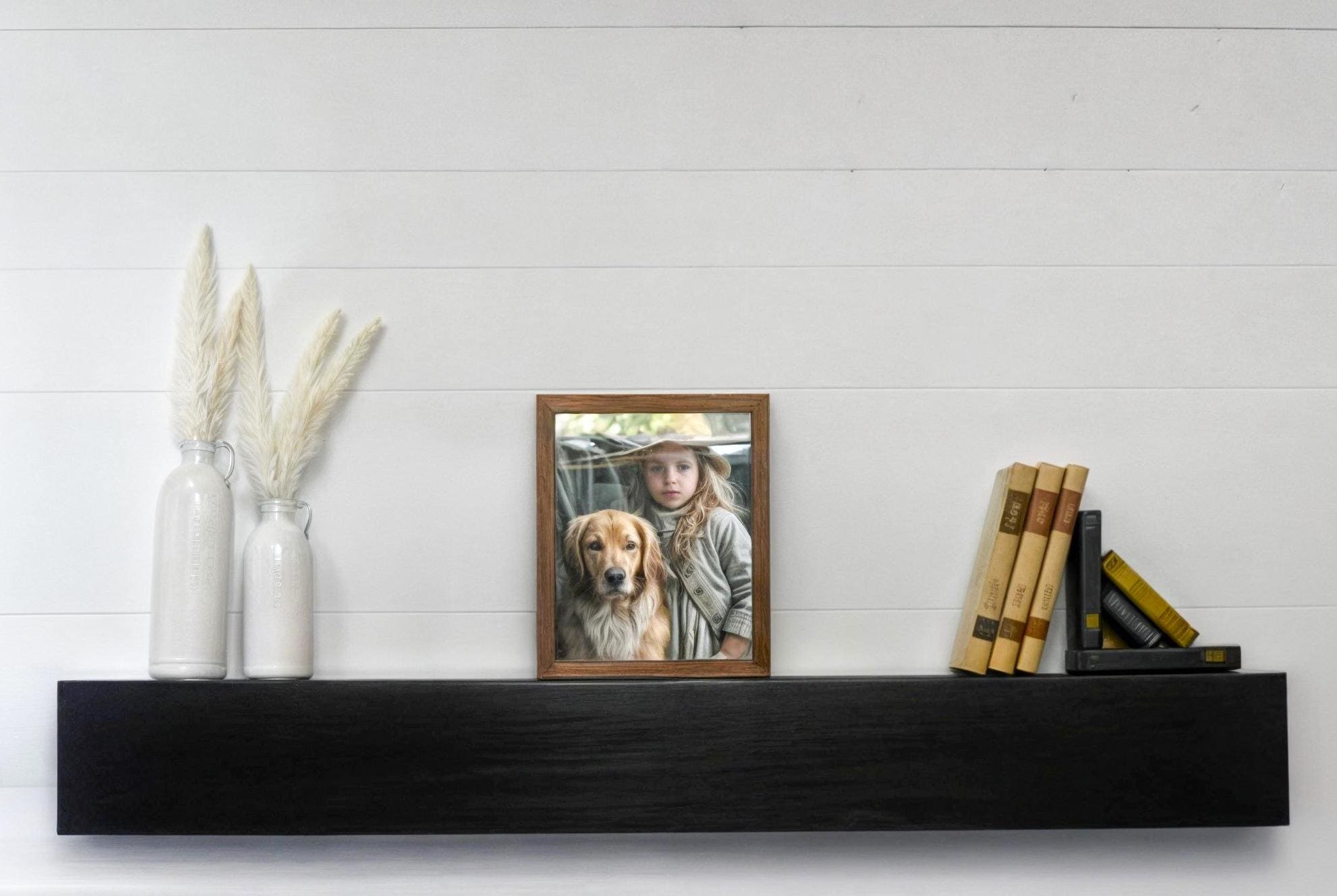 Black Fireplace Mantel