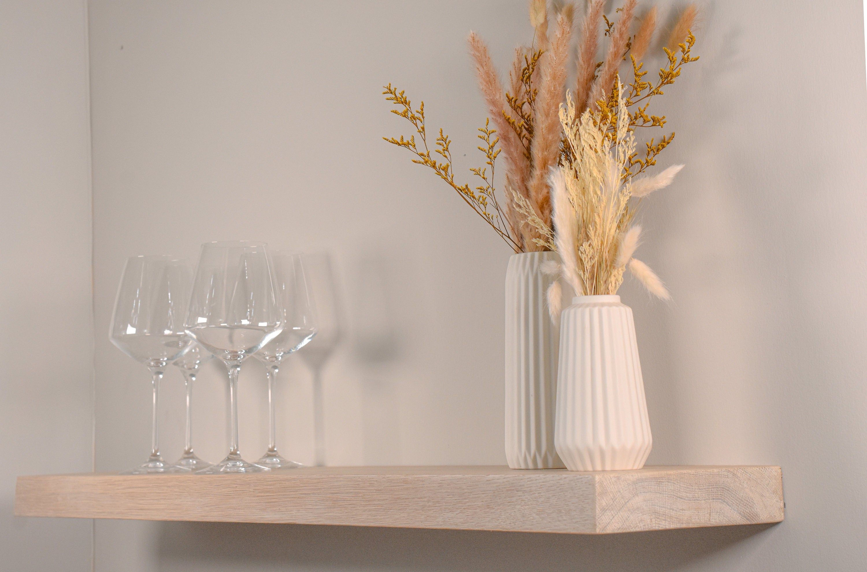White Oak Floating Shelves