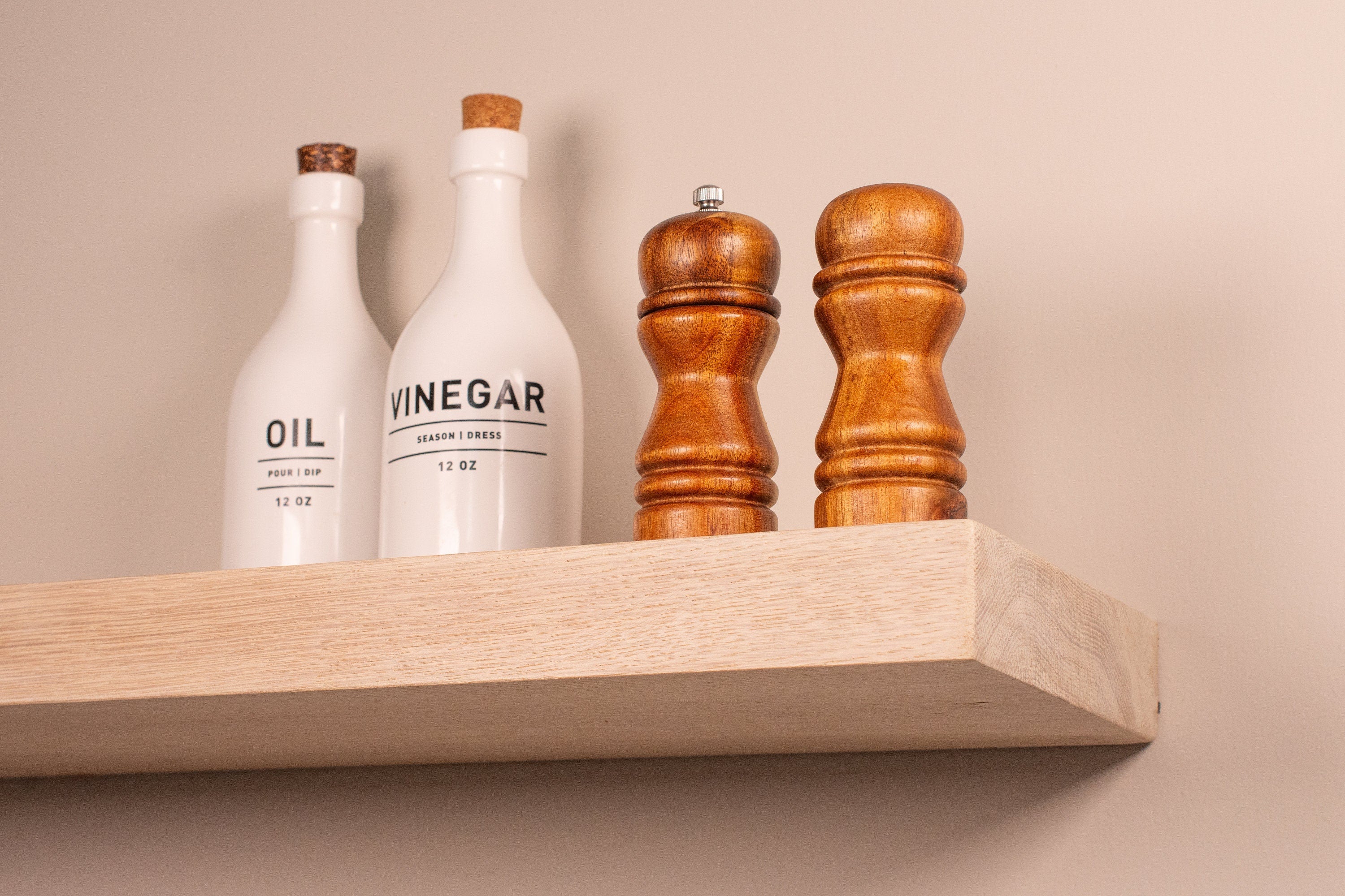 White Oak Floating Shelves