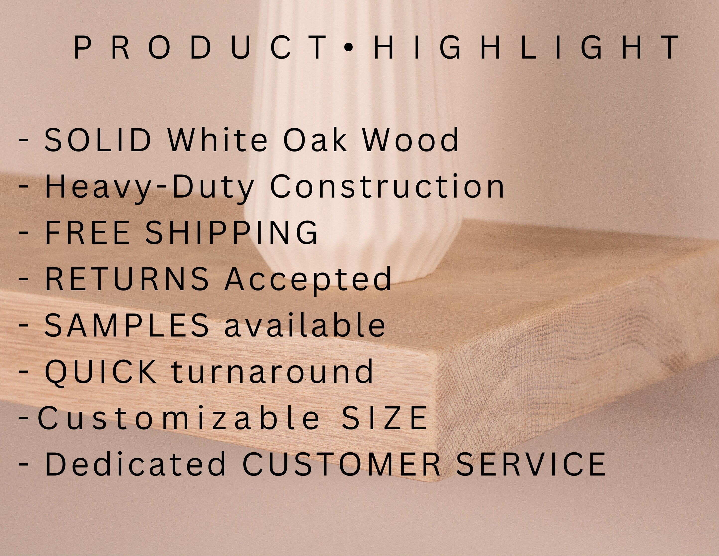 White Oak Floating Shelves