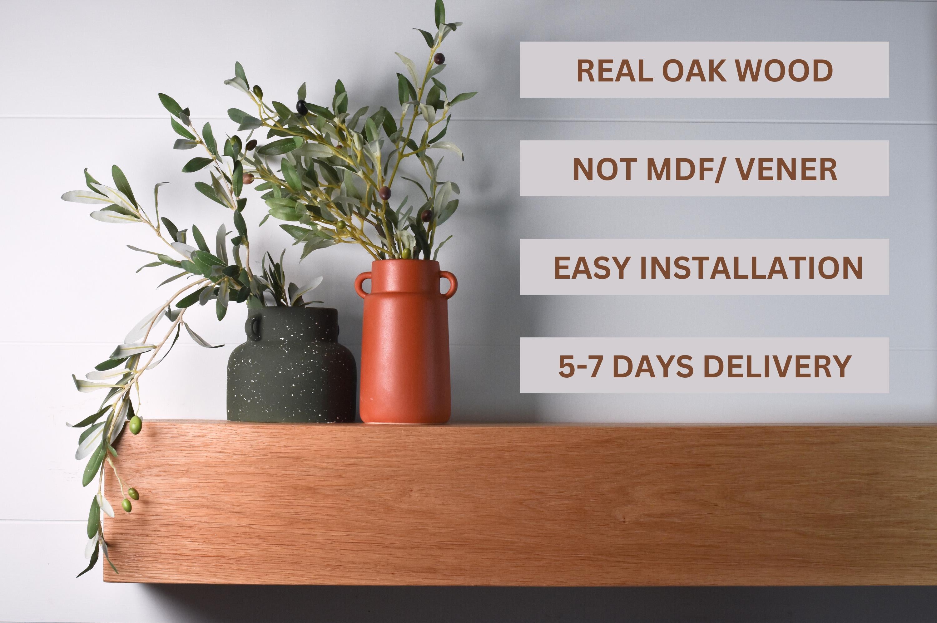 White Oak Fireplace Mantel