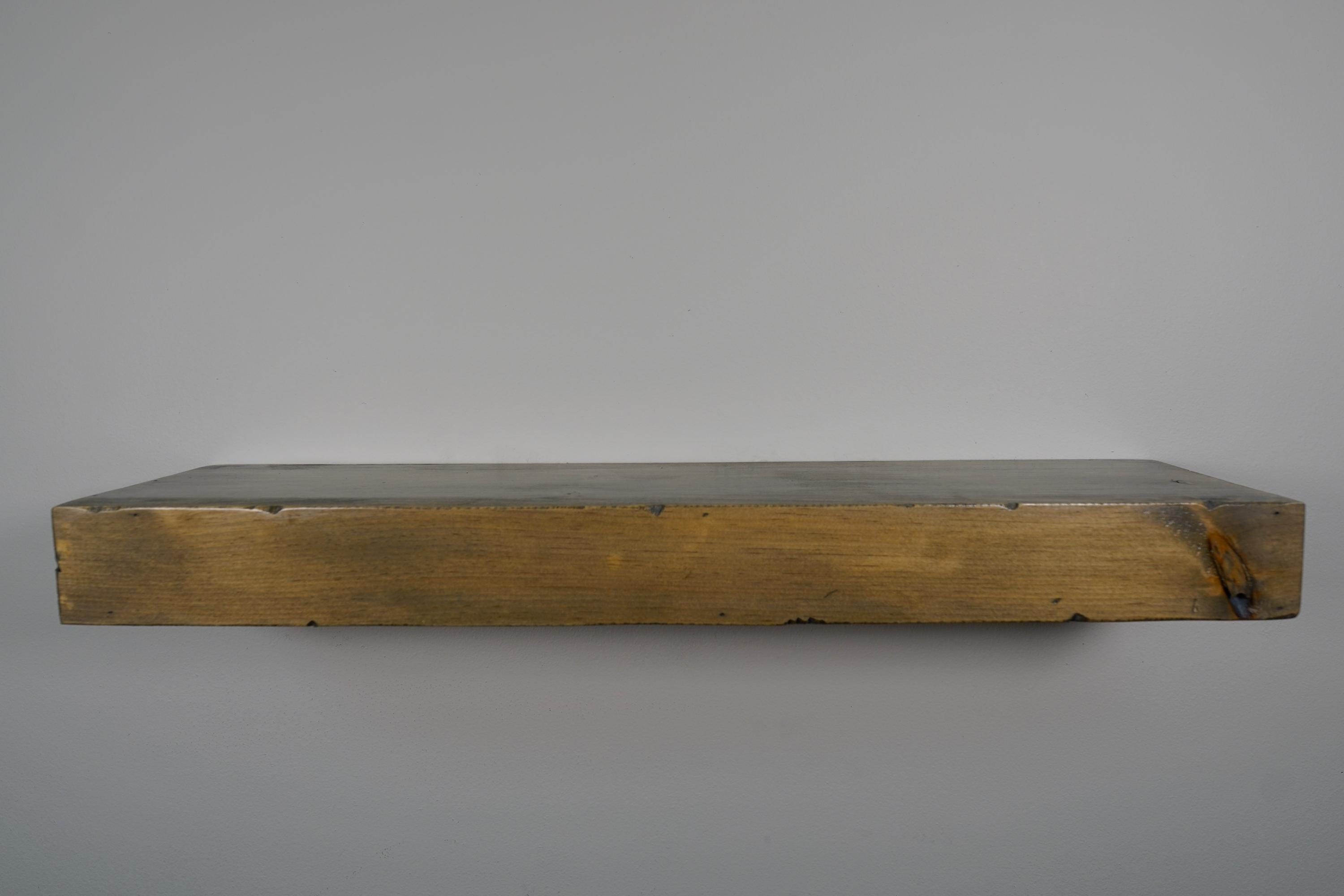 Rustic Floating Shelf, 3 Inches Thick