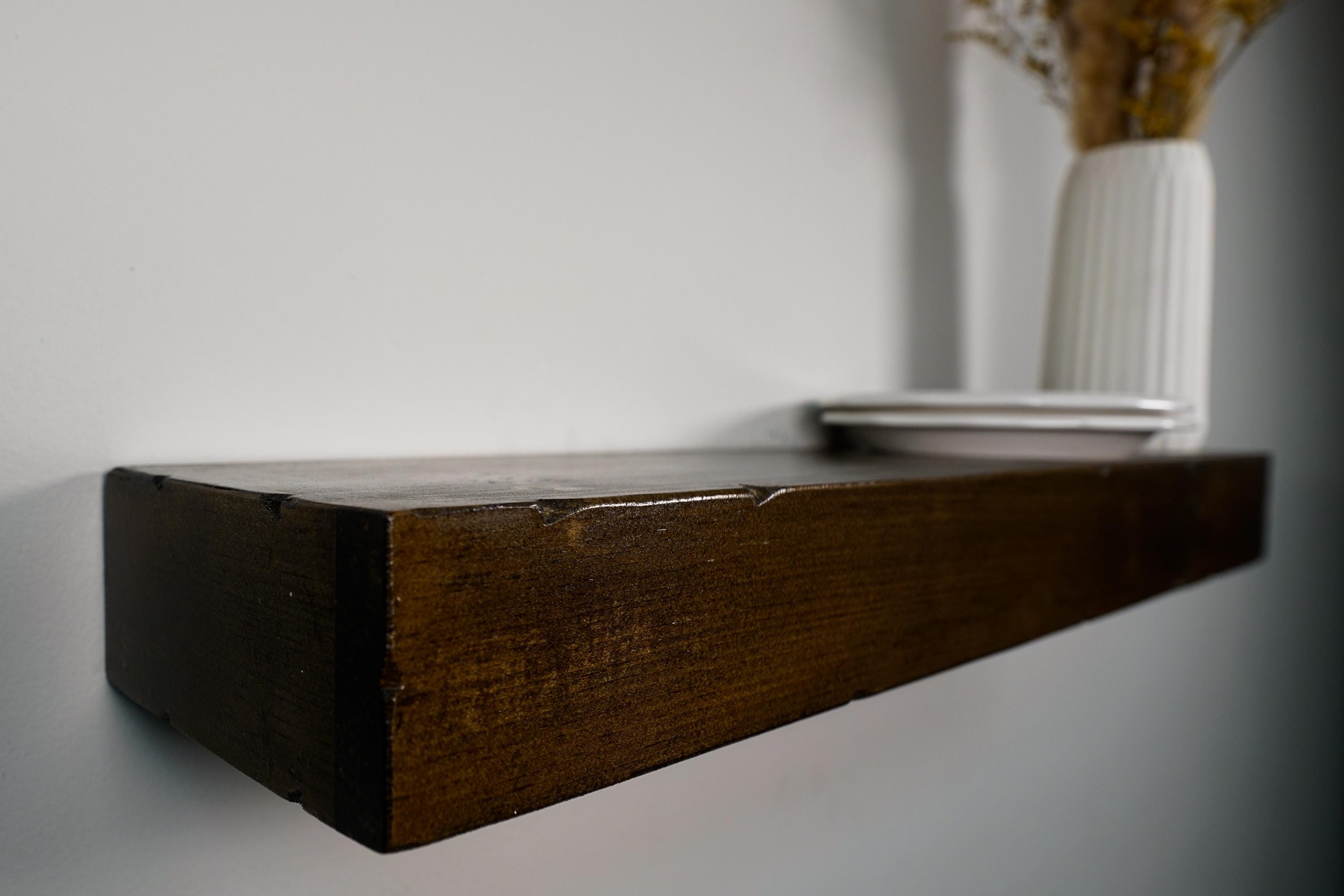 Rustic Floating Shelf, 3 Inches Thick