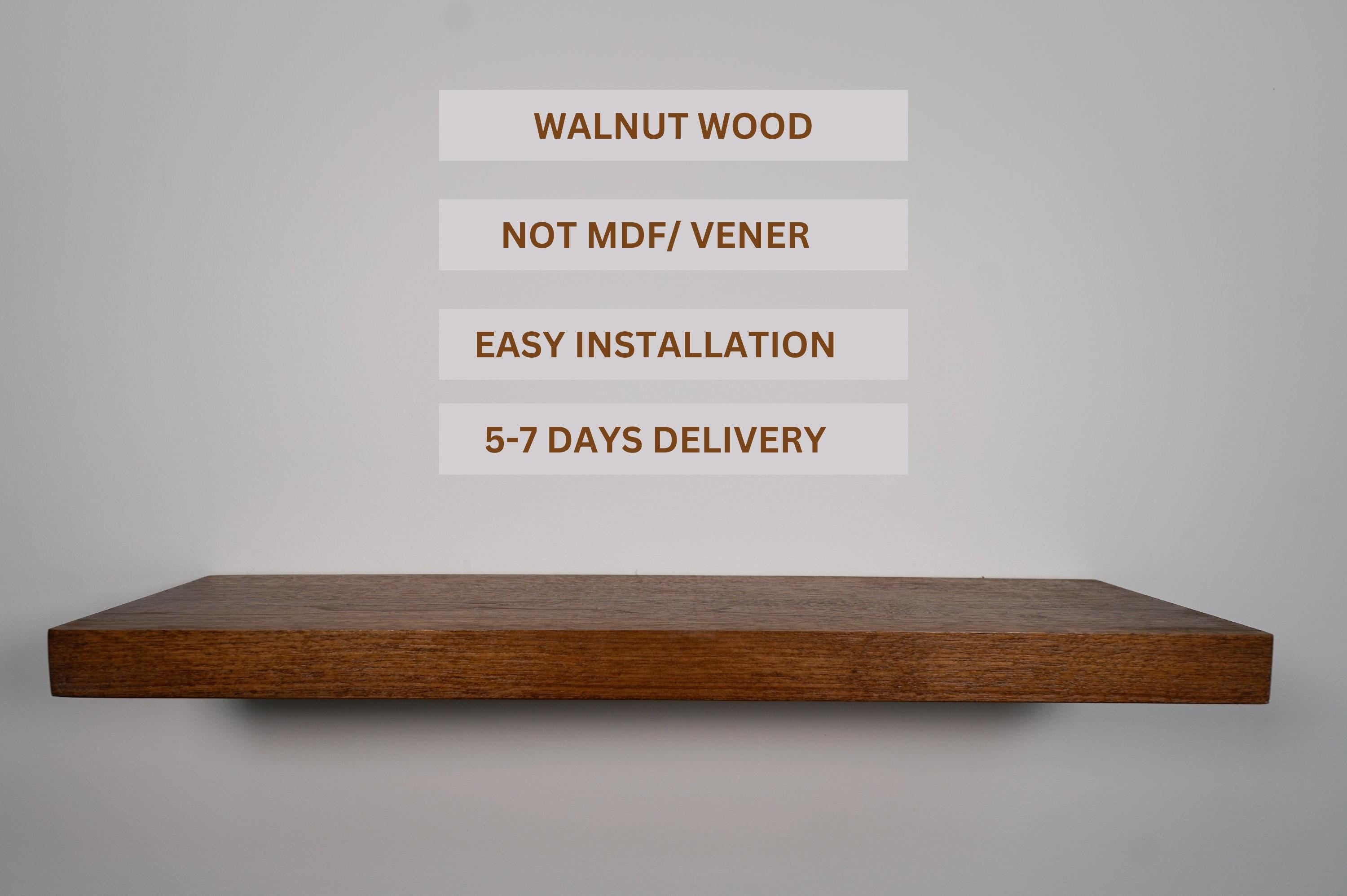 Walnut Floating Shelves