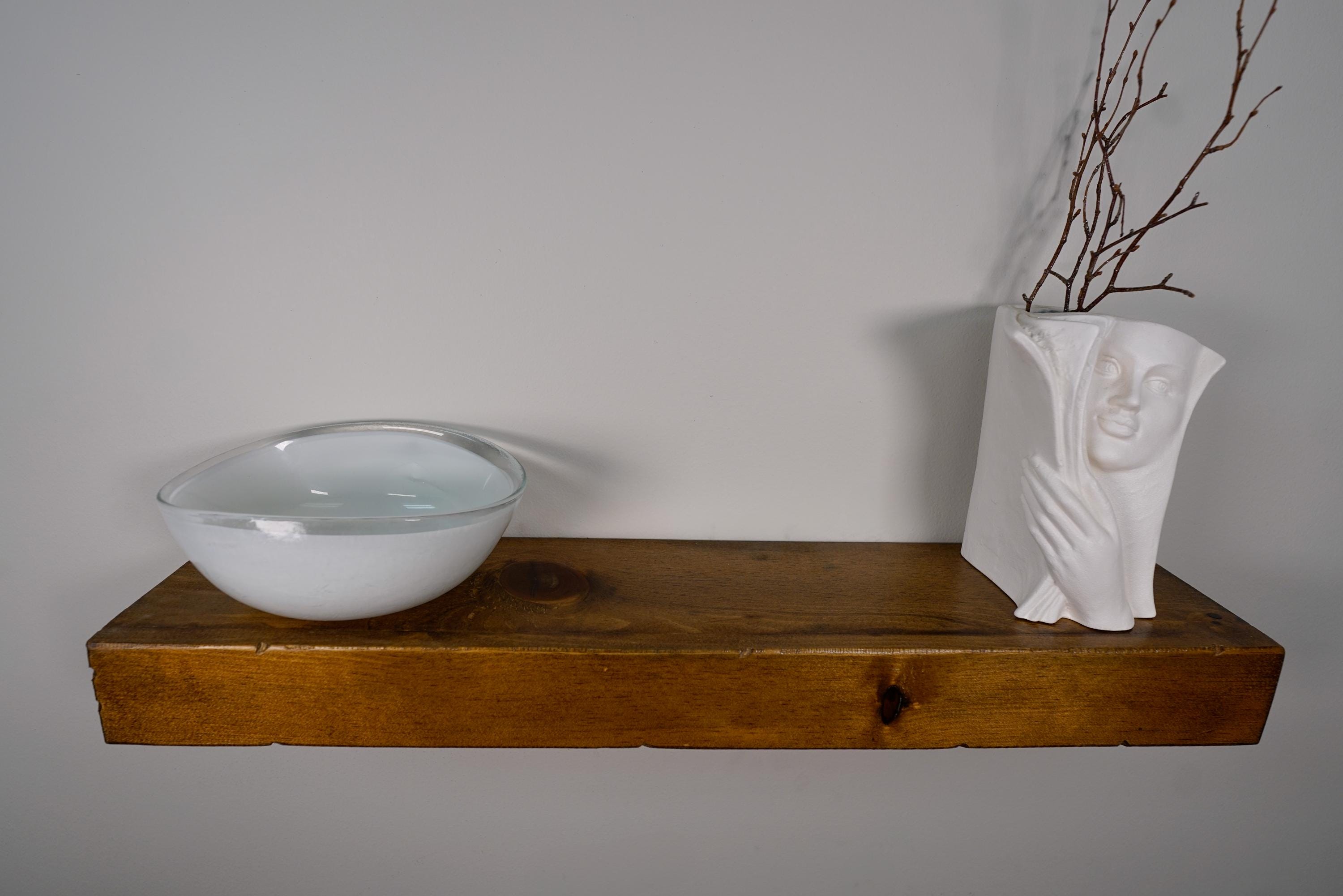 Rustic Floating Shelf, 3 Inches Thick