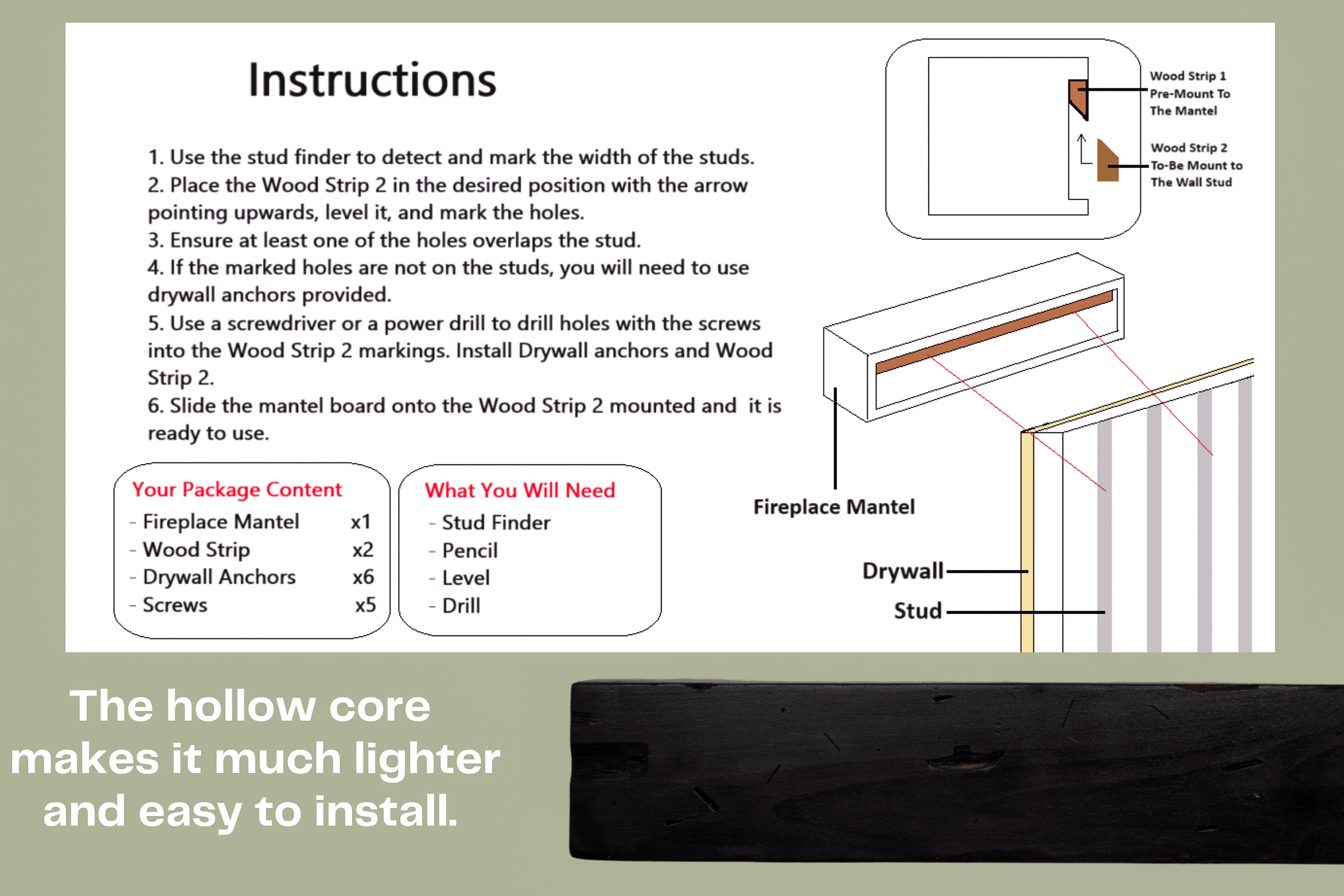 Black Fireplace Mantel