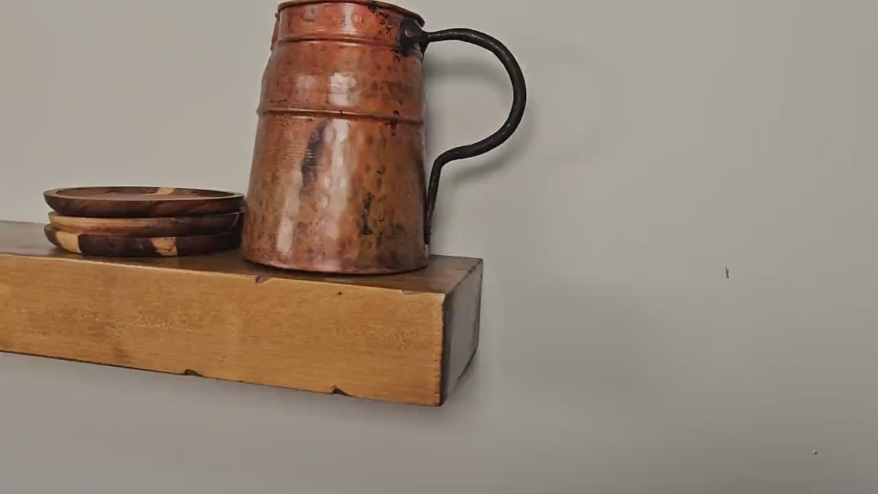 Rustic Floating Shelf, 3 Inches Thick