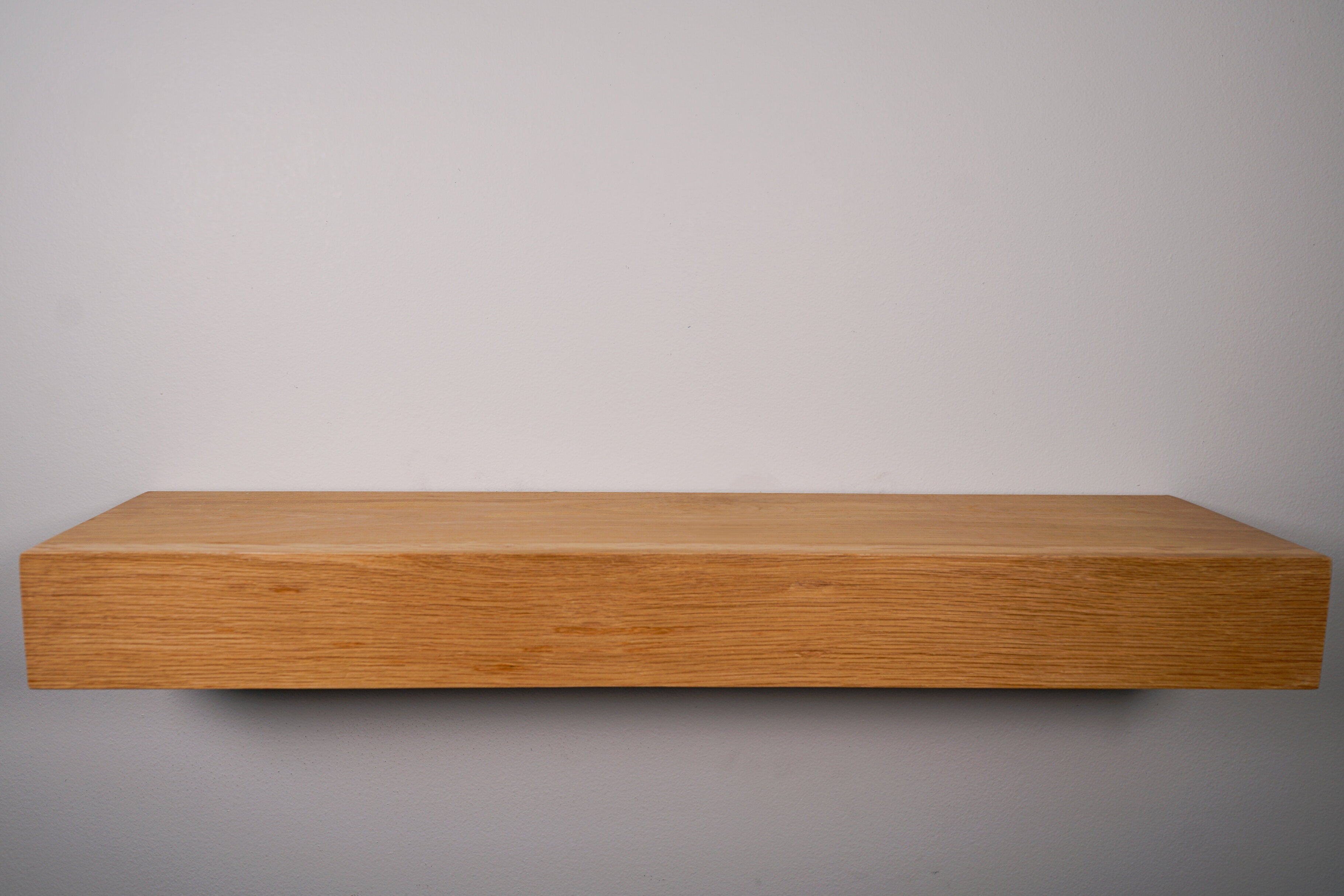 3" Thick White Oak Floating Shelf