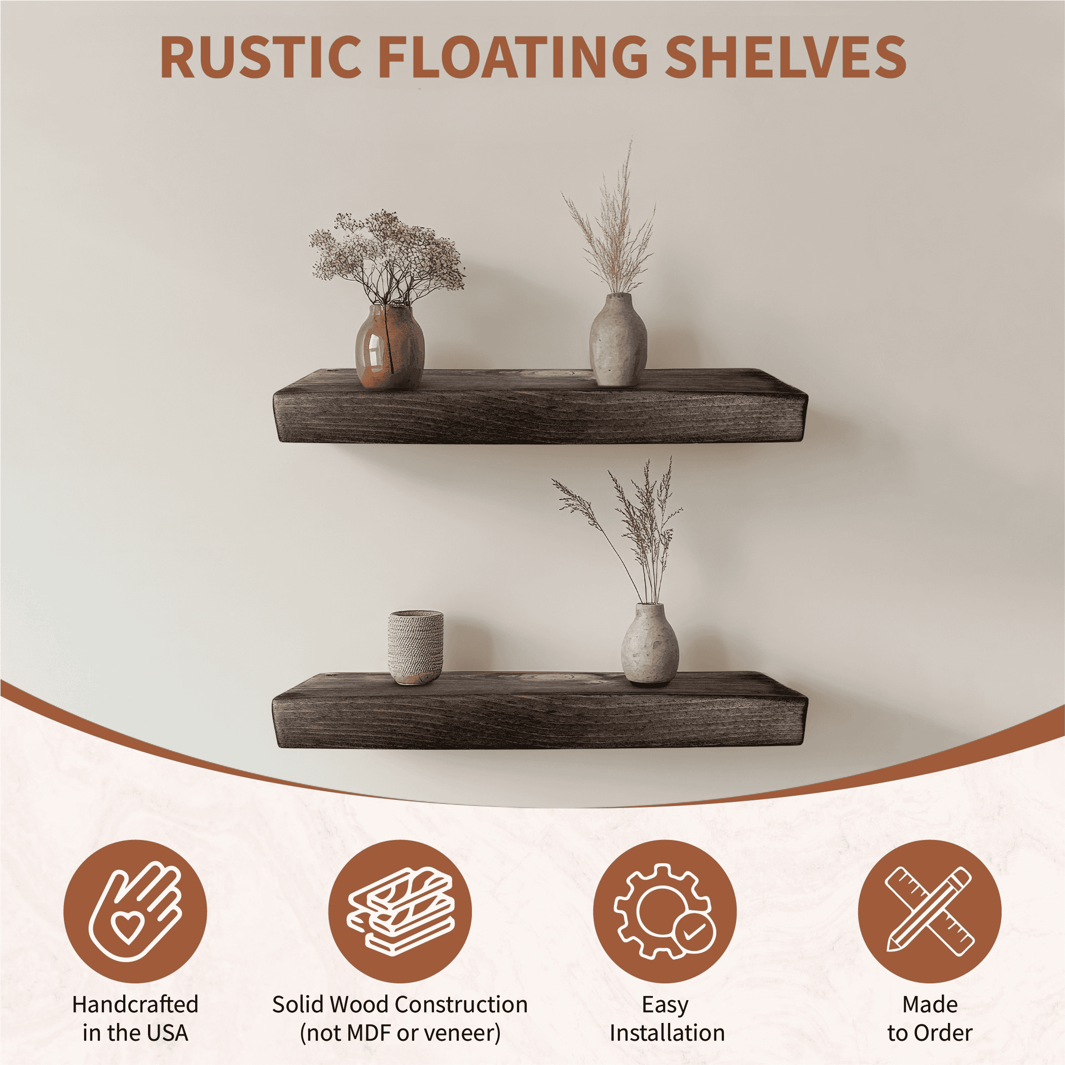 Pine Floating Shelves