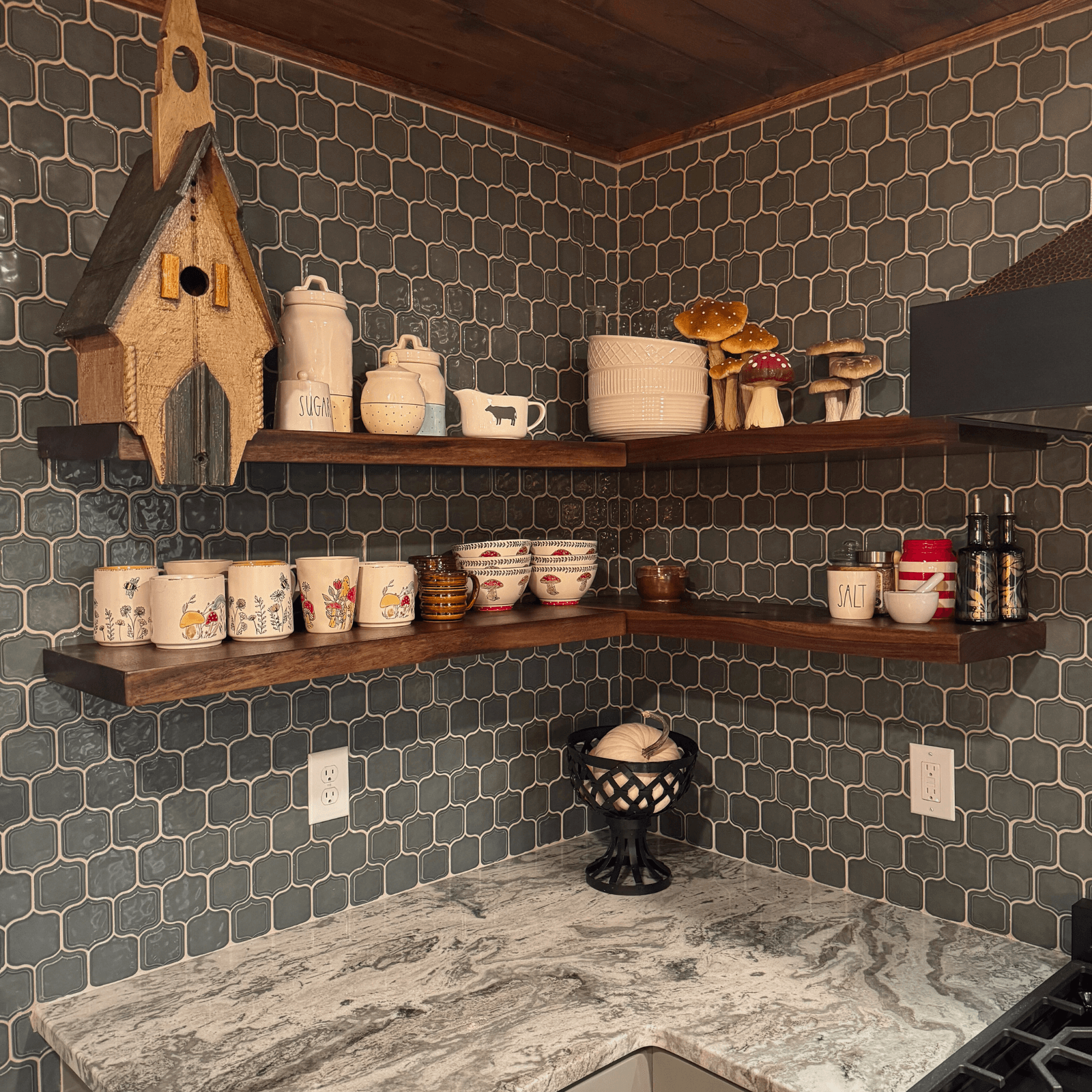 Walnut Floating Shelves