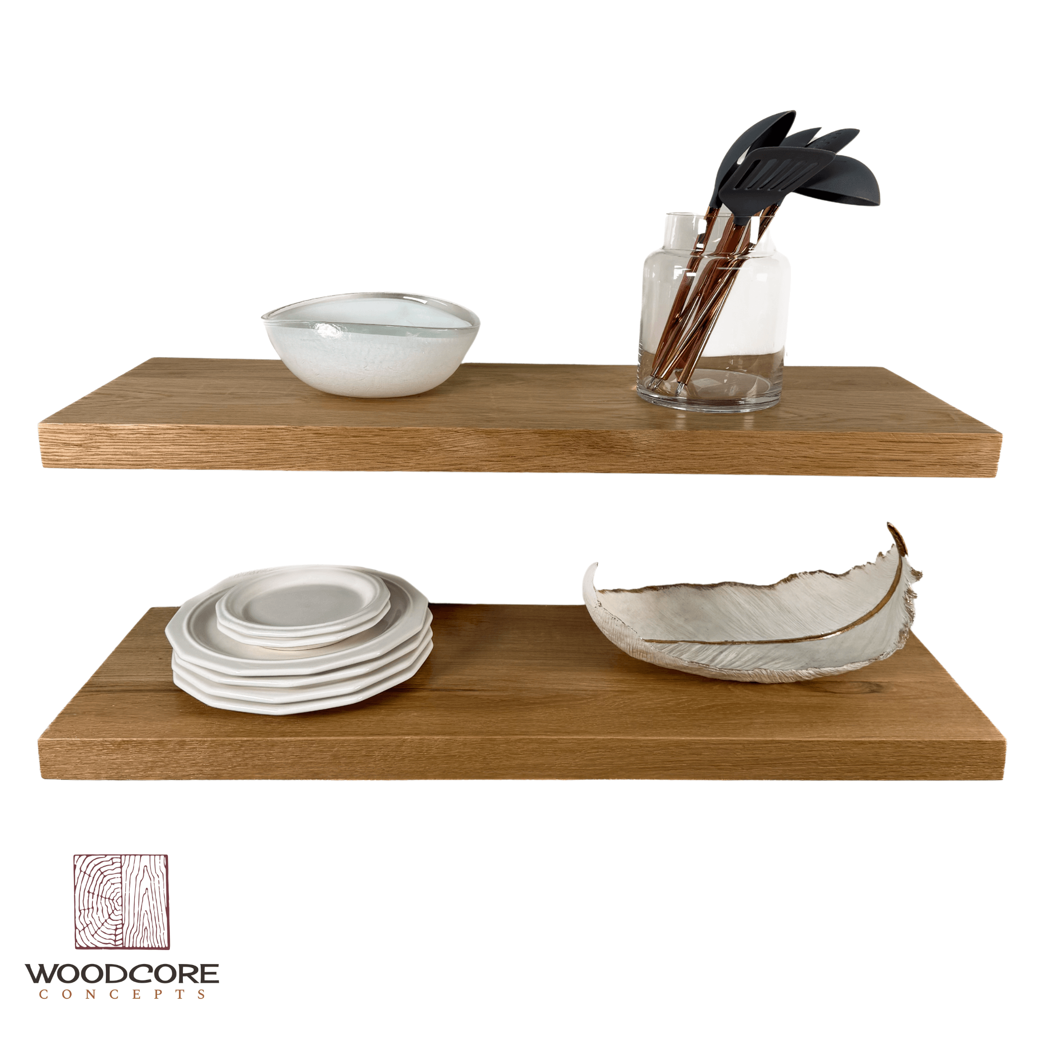 White Oak Floating Shelves