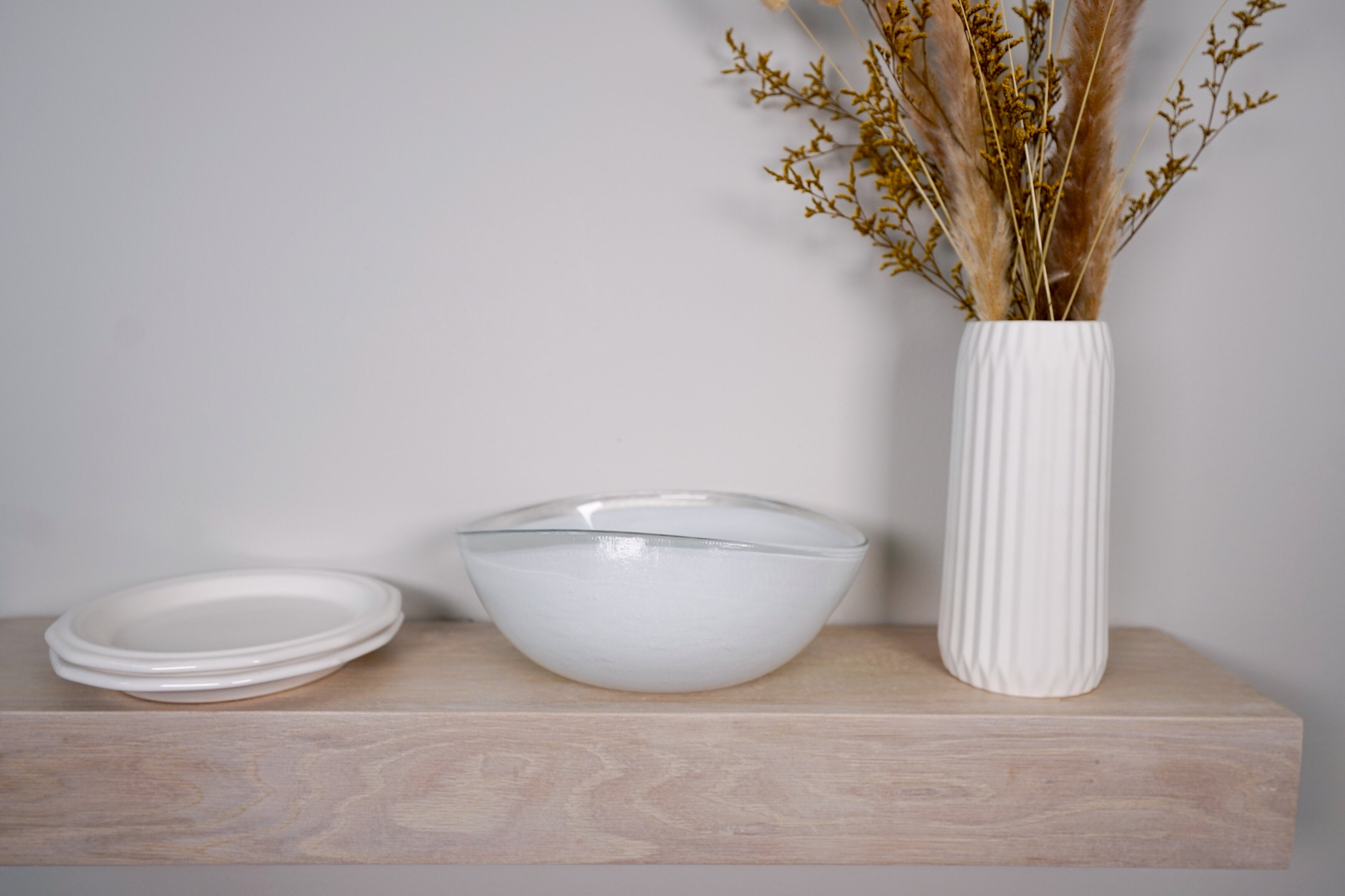 3" Thick White Oak Floating Shelf