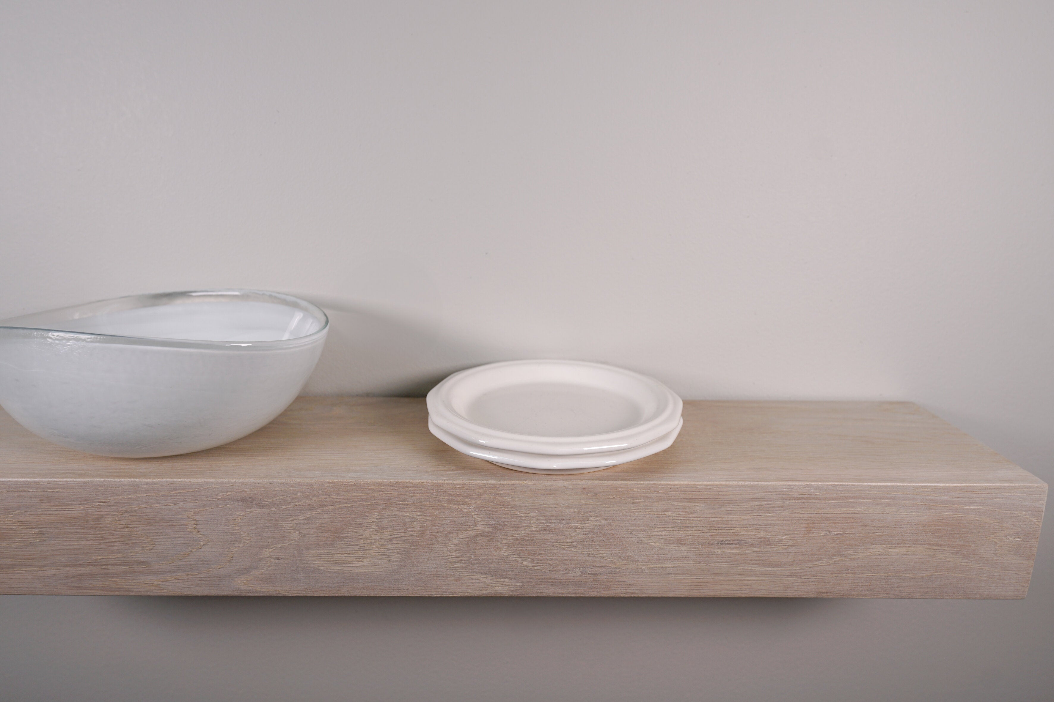 3" Thick White Oak Floating Shelf