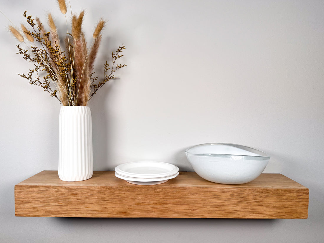 3&quot; Thick White Oak Floating Shelf