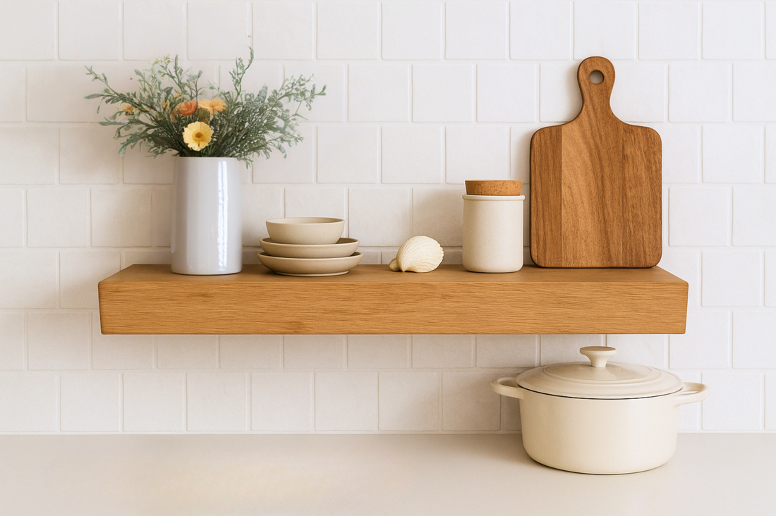 3&quot; Thick White Oak Floating Shelf