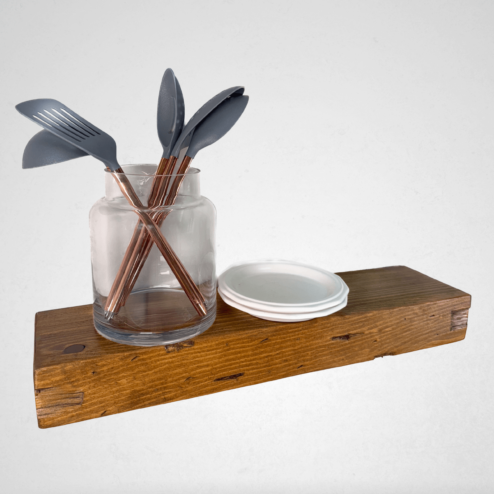Distressed Pine Floating Shelves – 3” Thick