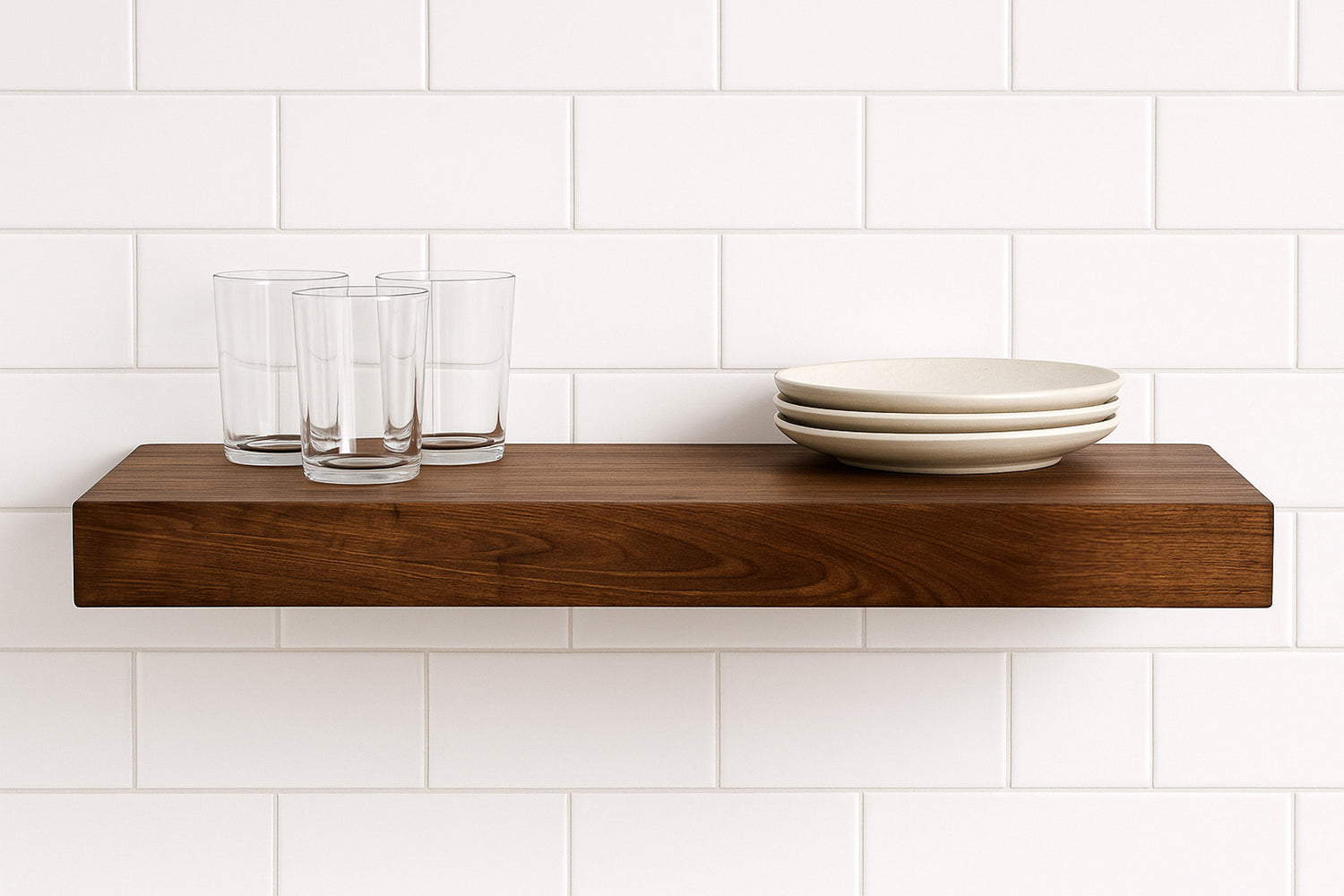 3&quot; Thick Walnut Floating Shelf