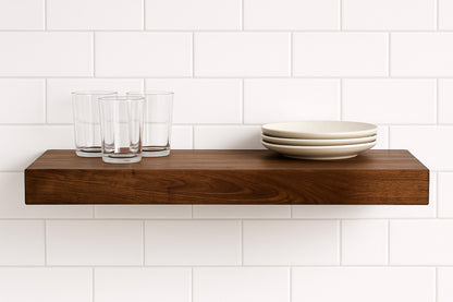 3&quot; Thick Walnut Floating Shelf