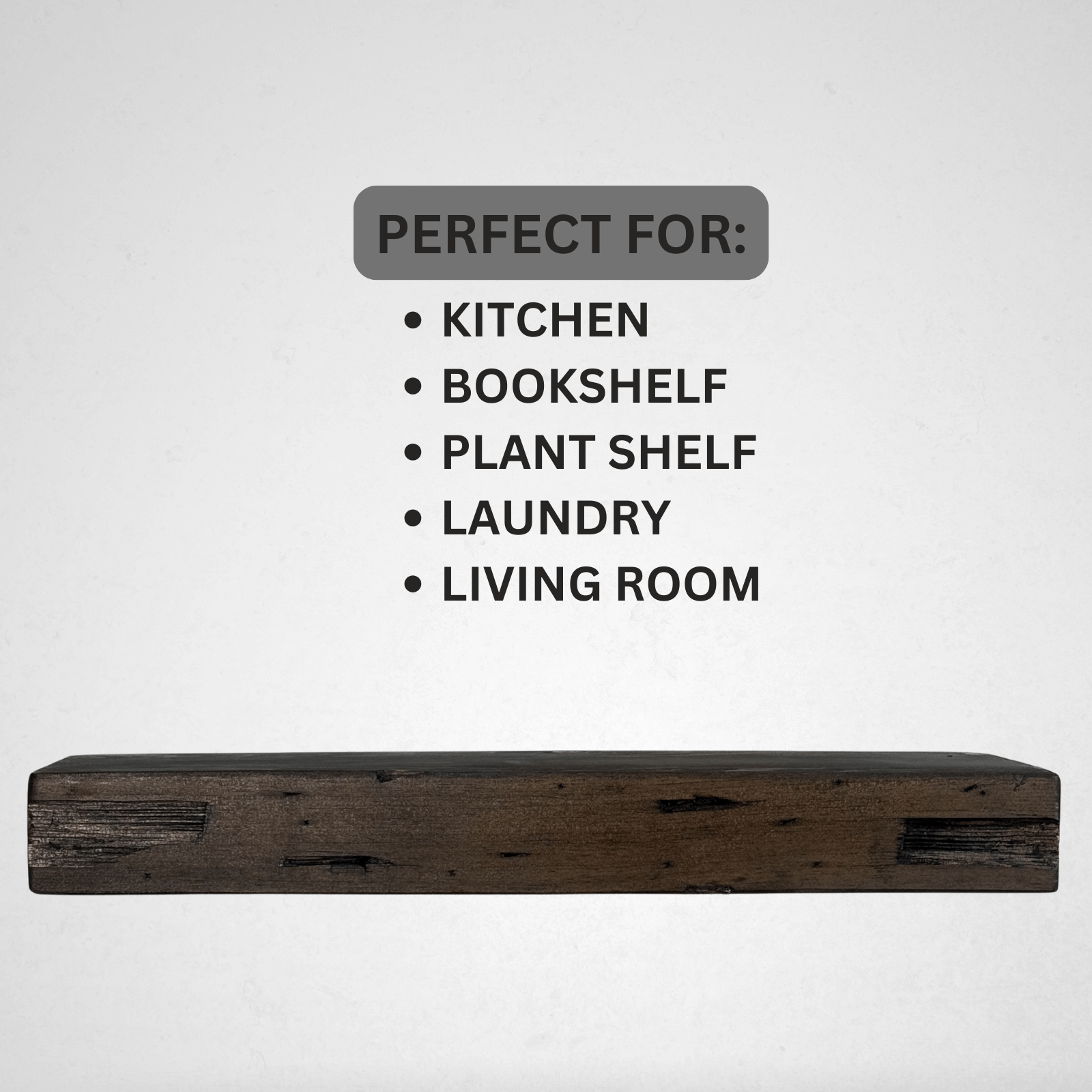 Distressed Pine Floating Shelves – 3” Thick