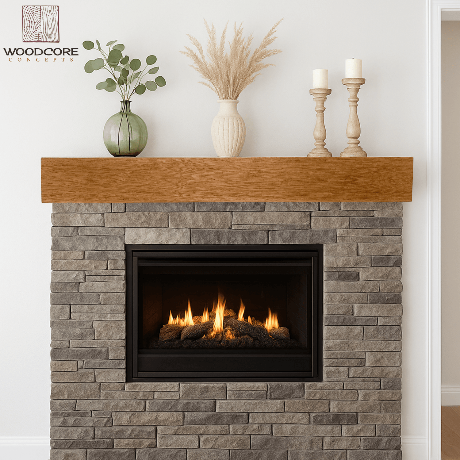 White Oak Fireplace Mantel