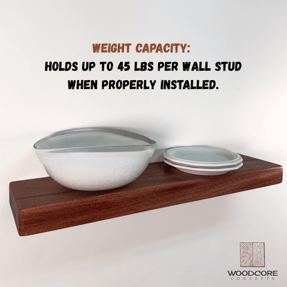 Mahogany Floating Shelves