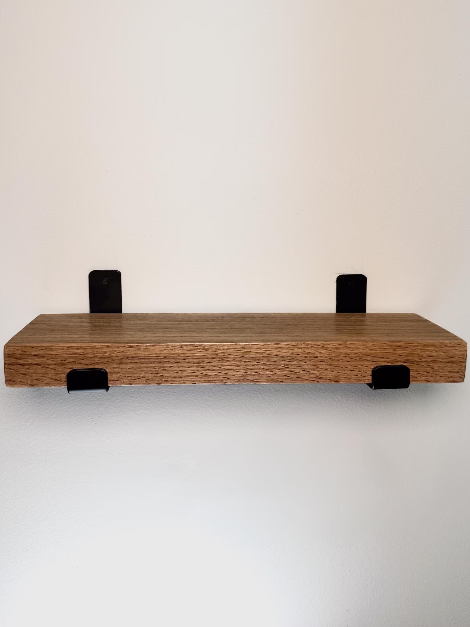 Red oak shelves with brackets