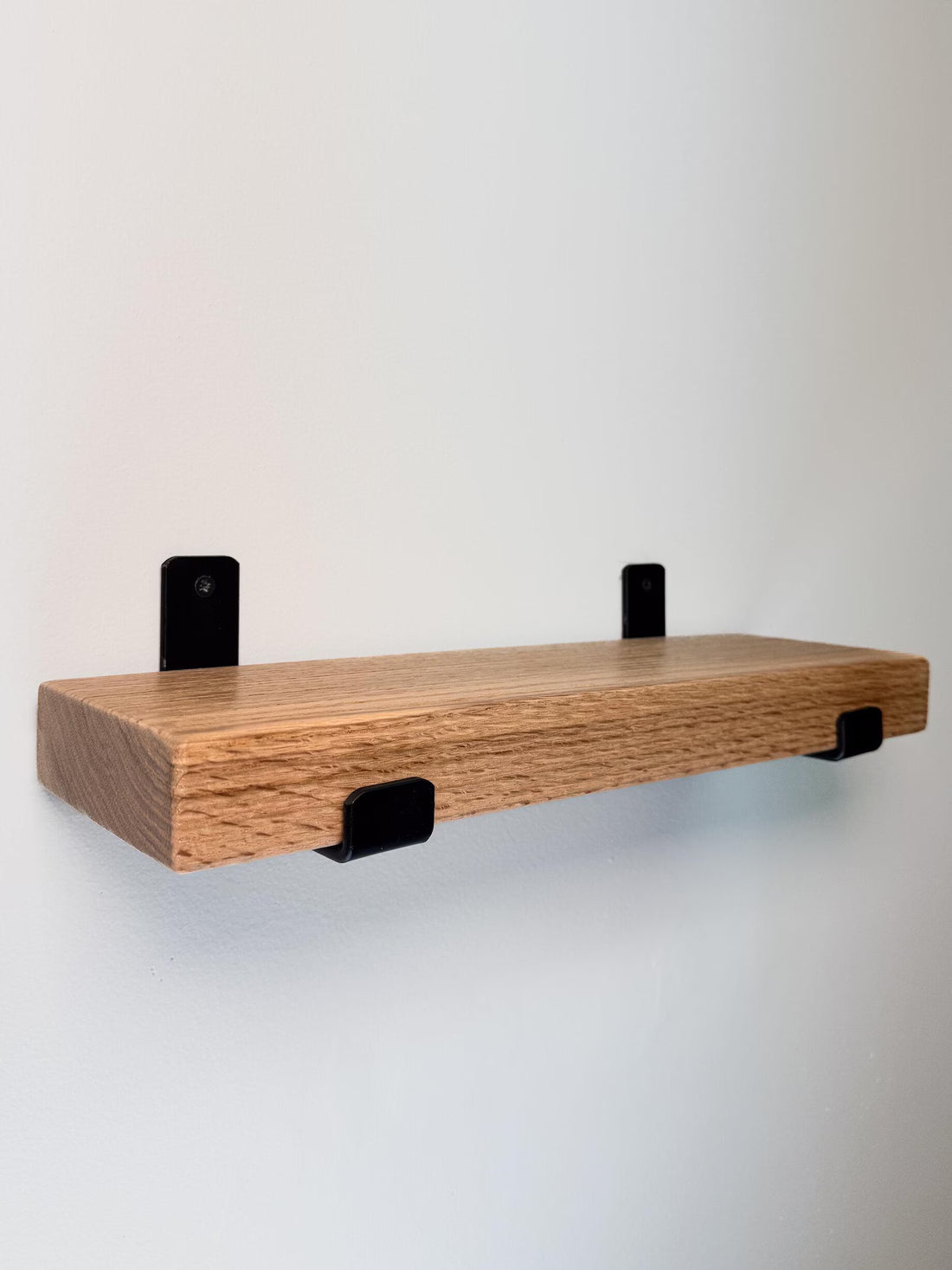 Red oak shelves with brackets