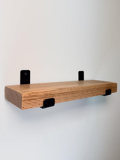 Red oak shelves with brackets
