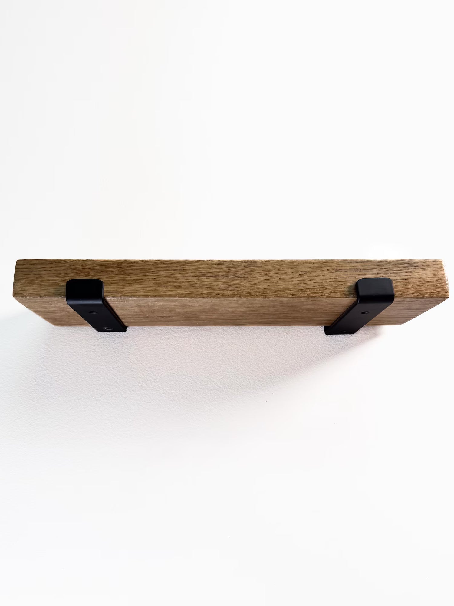 White oak shelves with brackets