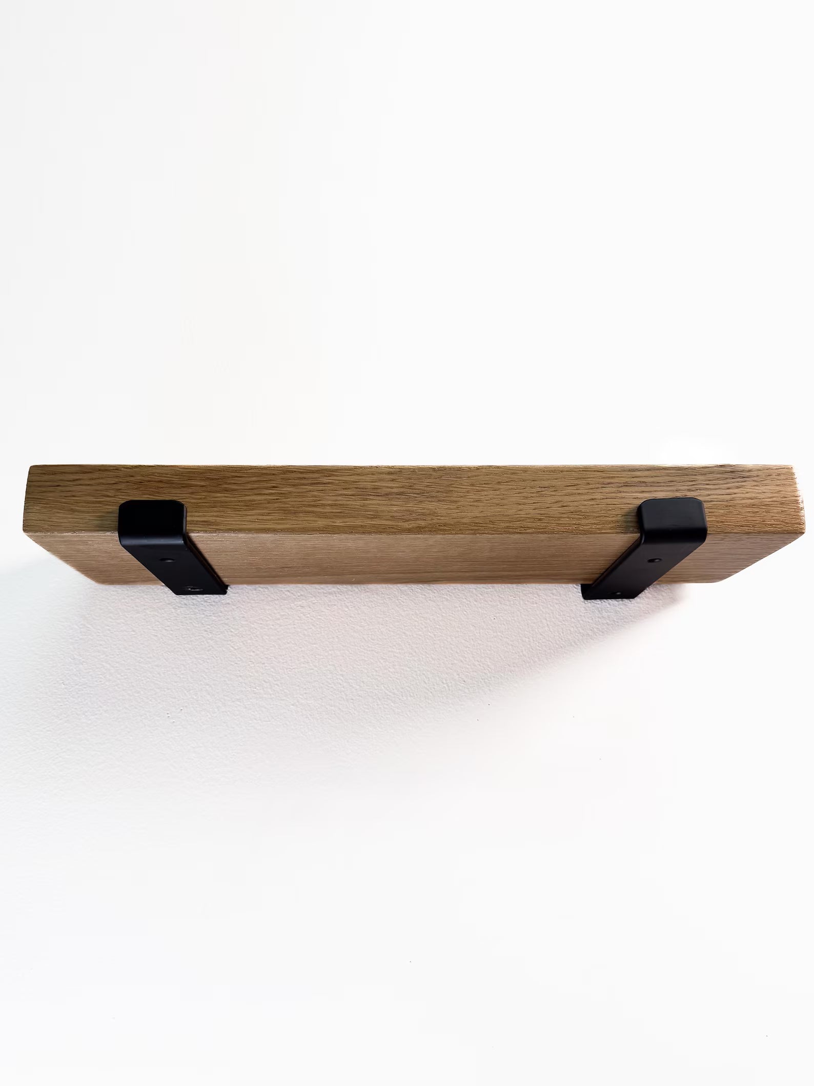 White oak shelves with brackets
