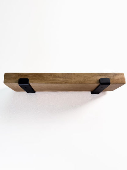 White oak shelves with brackets
