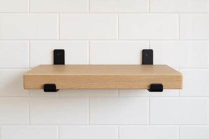 White oak shelves with brackets