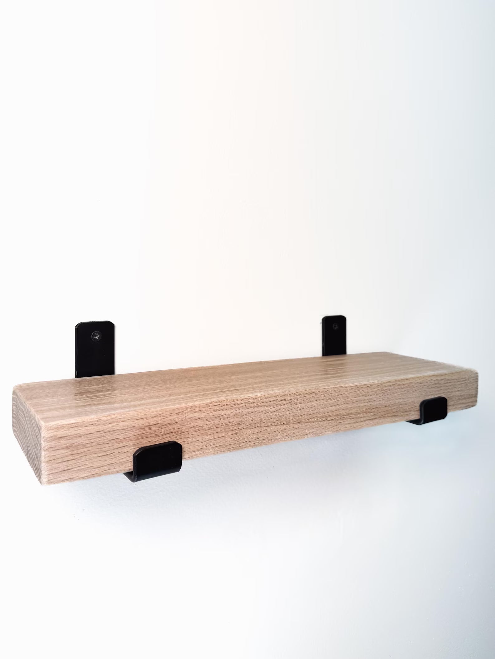 Red oak shelves with brackets