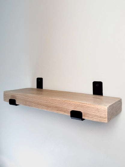 Red oak shelves with brackets