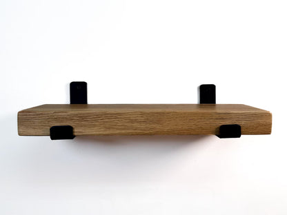 White oak shelves with brackets