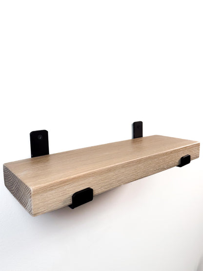 White oak shelves with brackets