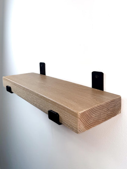 White oak shelves with brackets