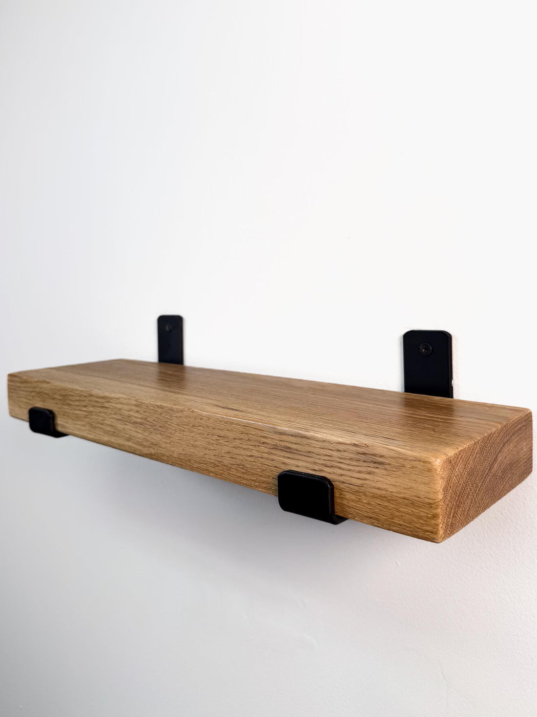White oak shelves with brackets