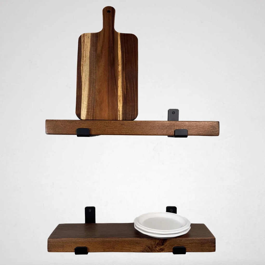 Rustic shelves with brackets