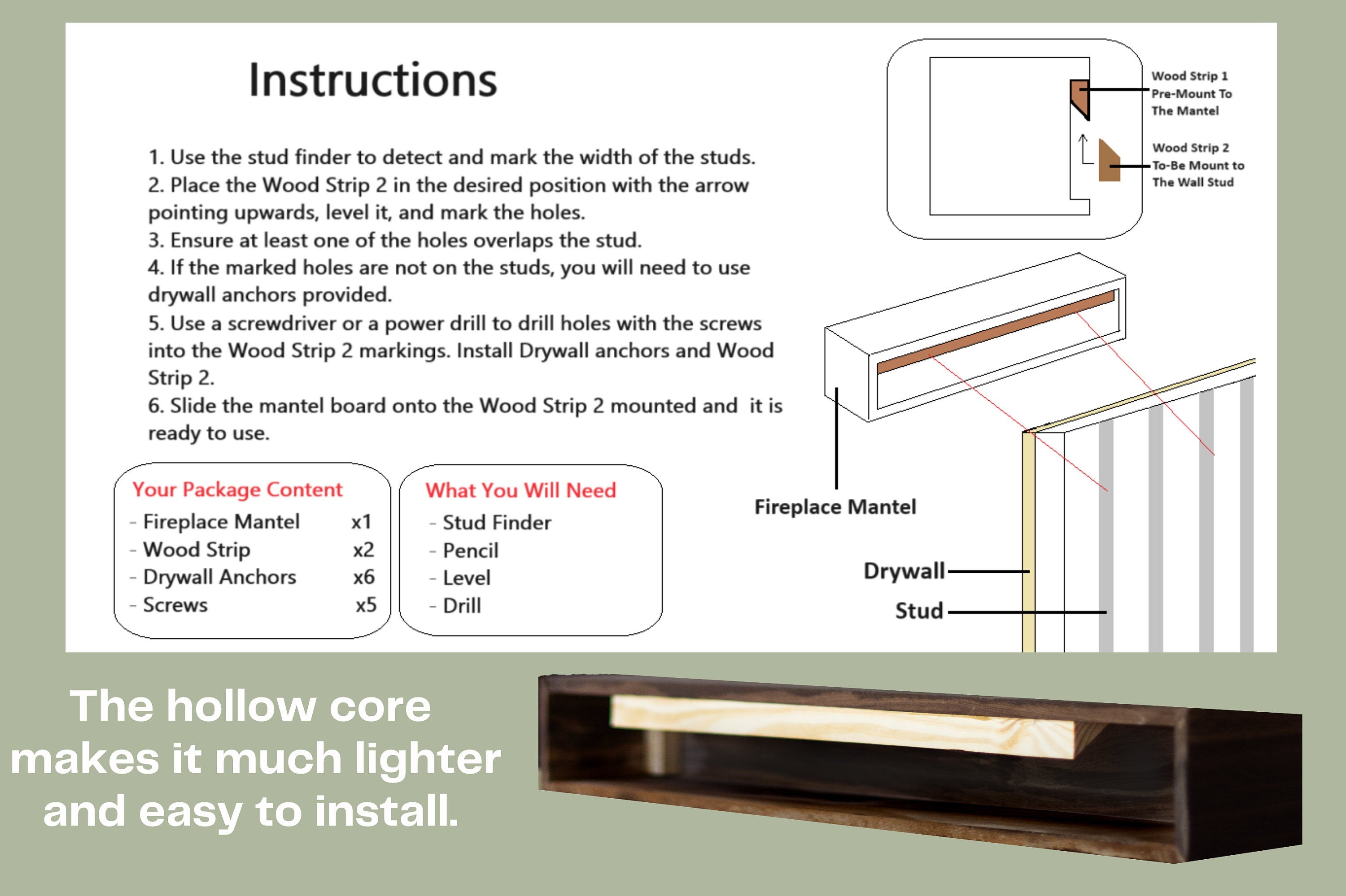Black Walnut Mantel