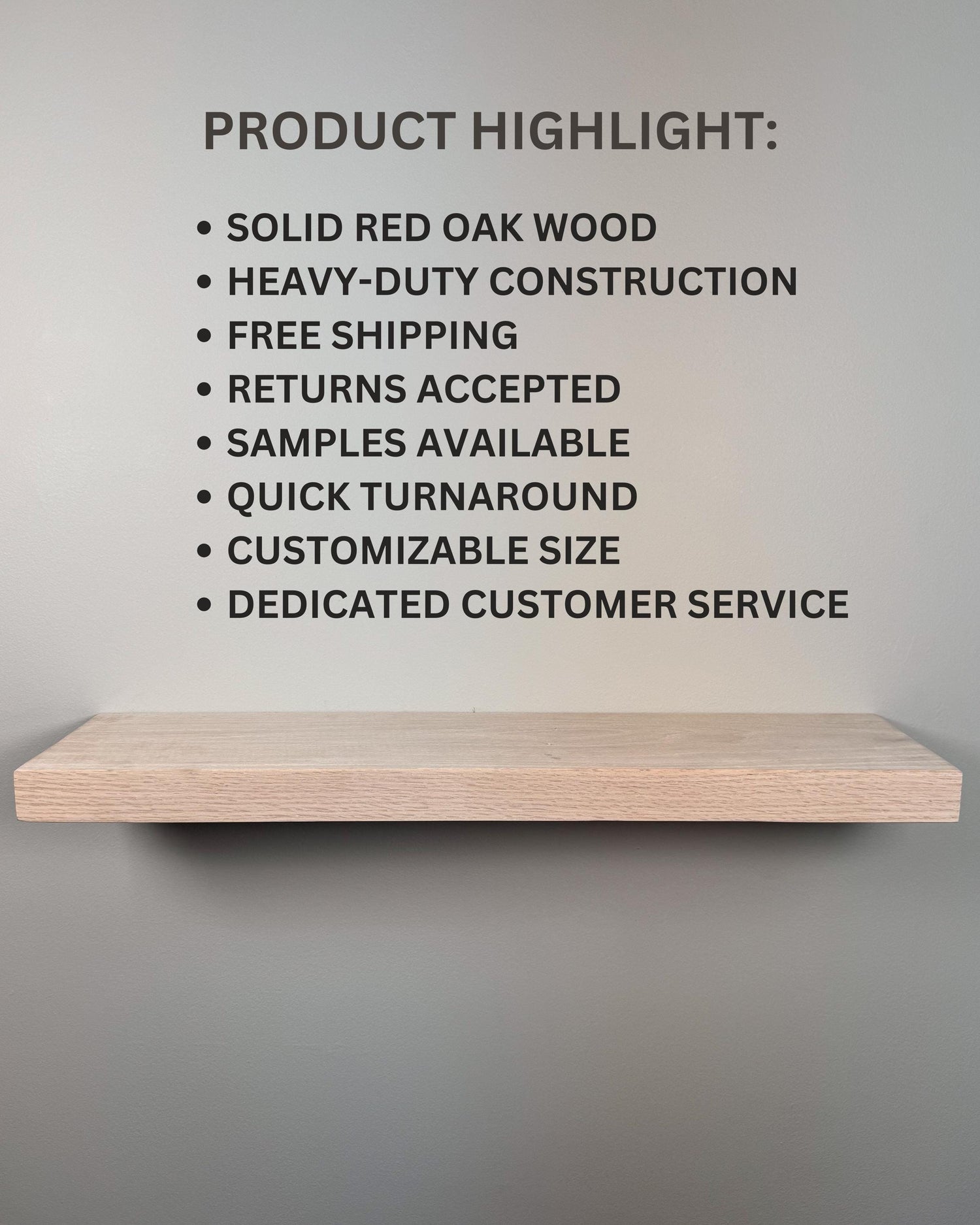 Red Oak Floating Shelves