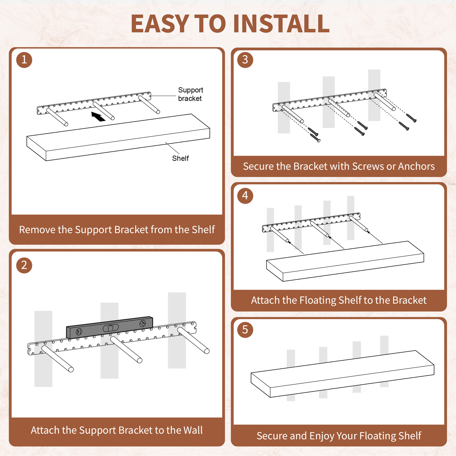 Step-by-step installation guide for a floating shelf