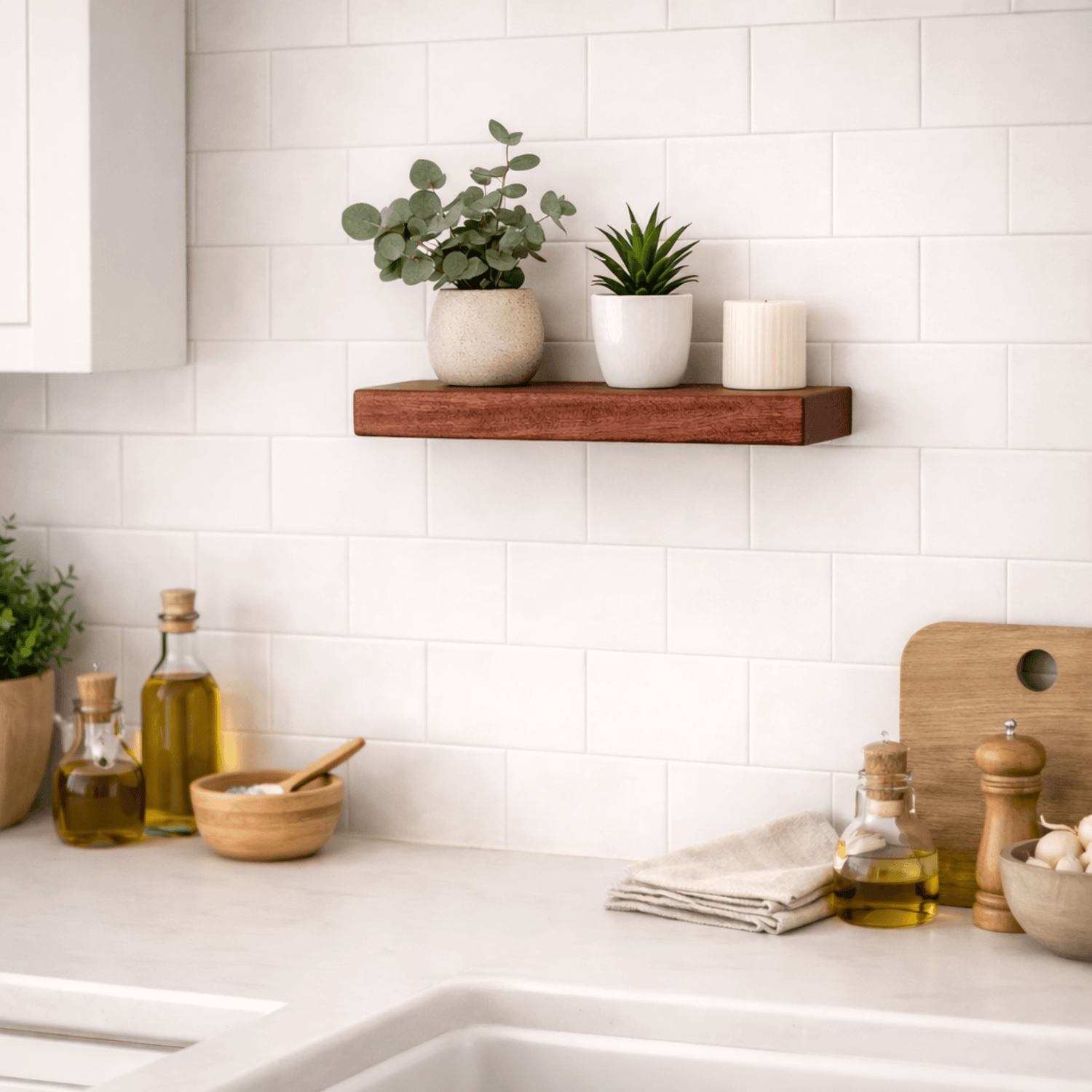 Mahogany Floating Shelves