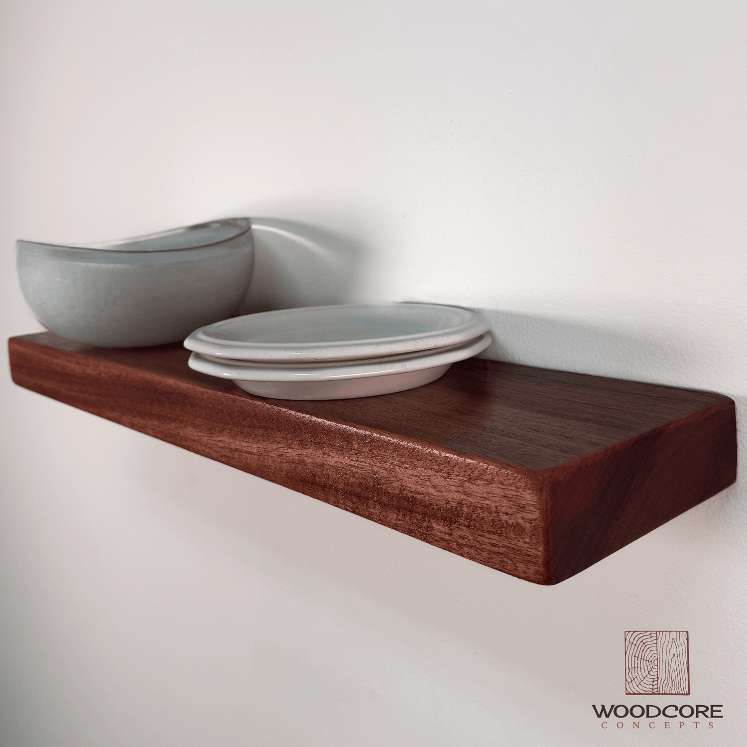 Mahogany Floating Shelves